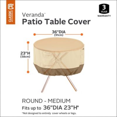 Image showing  Veranda Round Patio Table Cover, Pebble, Medium, 55-568-011501-00
