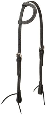 Weaver Leather Leather Flat Sliding Ear Headstall, Black