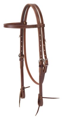 Weaver Equine Latigo Leather Deluxe Browband Headstall, Brown