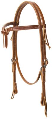 Weaver Equine Latigo Leather Deluxe Knotted Browband Headstall Bridle, 5/8 in., Brown