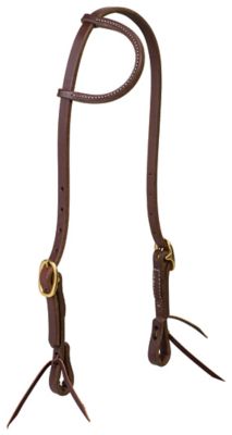 Weaver Equine Working Cowboy Sliding Ear Headstall with Solid Brass Hardware, 5/8 in.
