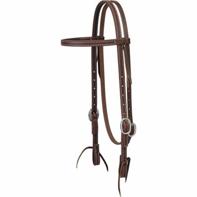 Weaver Leather Working Cowboy Browband Headstall with Stainless-Steel Hardware, 5/8 in.