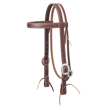 Weaver Leather Working Cowboy Browband Headstall with Stainless-Steel Hardware, 1 in.