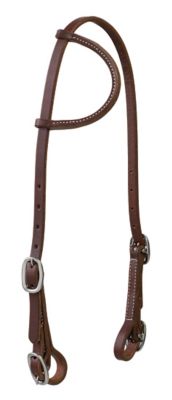 Weaver Leather Working Cowboy Sliding Ear Headstall with Stainless-Steel Hardware and Buckle Bit Ends, 5/8 in.