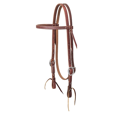 Weaver Leather Working Cowboy Economy Browband Headstall with Stainless-Steel Hardware, 5/8 in.
