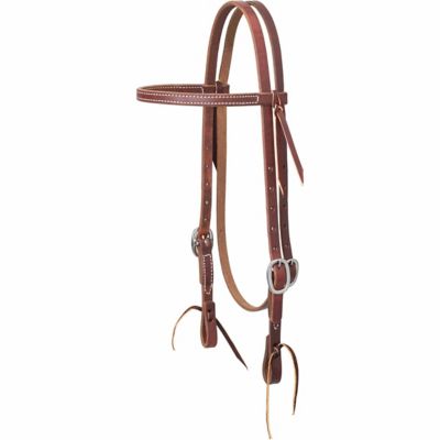 Weaver Leather Working Cowboy Economy Browband Headstall with Stainless-Steel Hardware, 3/4 in.