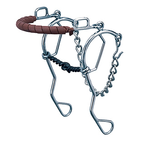 Weaver Leather 8 in. Combination Hackamore with Sweet Iron Twisted Wire Snaffle Mouthpiece