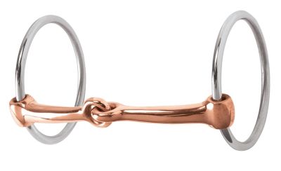 Weaver Leather Professional Stainless-Steel Ring Snaffle Bit with Copper Inlay, 5 in. Mouthpiece