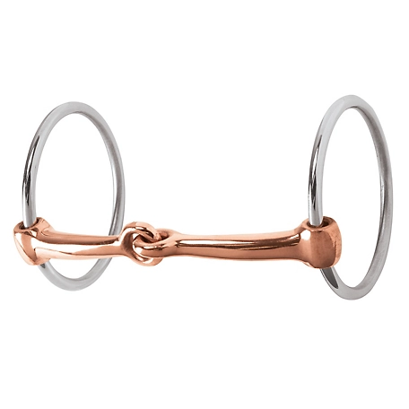 Weaver Leather Professional Stainless-Steel Ring Snaffle Bit with Copper Inlay, 5 in. Mouthpiece