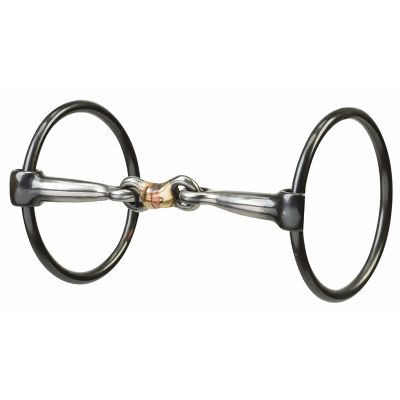Weaver Leather 3 in. O-Ring Snaffle Bit with 5 in. Sweet Iron Dogbone Copper Inlay Mouthpiece