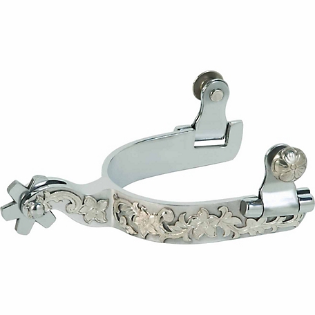Weaver Leather Spurs with German Silver Floral Trim