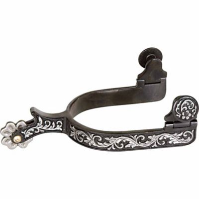 Weaver Equine Engraved Steel Spurs, Black