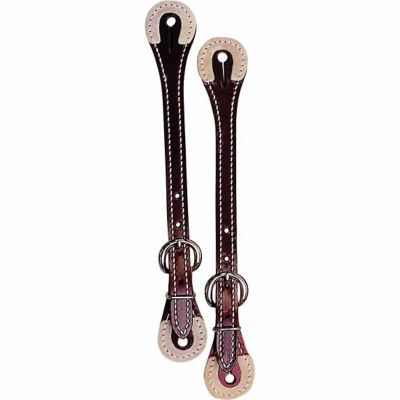 Weaver Leather Unisex Rawhide Corner Spur Straps, Burgundy