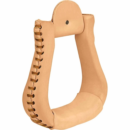 Weaver Leather Natural Leather-Covered Bell Stirrups, 3 in. Neck