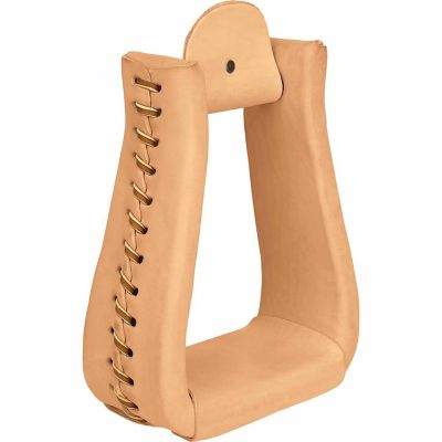 Weaver Leather Natural Leather-Covered Roper Stirrups