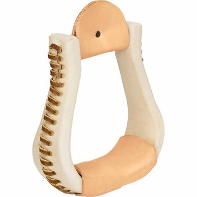 Weaver Leather Rawhide Leather-Covered Bell Stirrups, 3 in. Neck