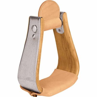 Weaver Leather Visalia Wooden Overshoe Stirrups with Leather Treads