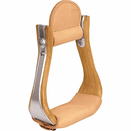 Weaver Leather Wooden Cutter Stirrups with Leather Treads