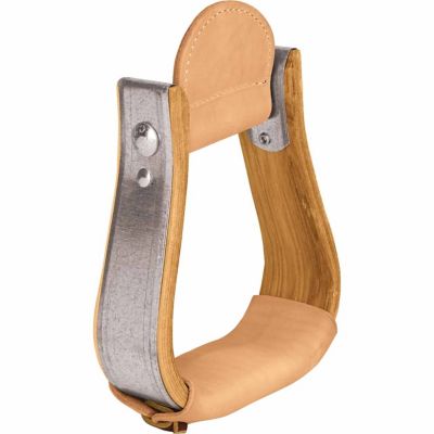 Weaver Leather Visalia Wooden Stirrups with Leather Treads