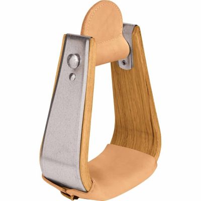 Weaver Leather Wooden Deep Roper Stirrups with Leather Treads
