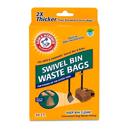 Arm & Hammer Swivel Bin Dog Poop Bags, 20 Bags