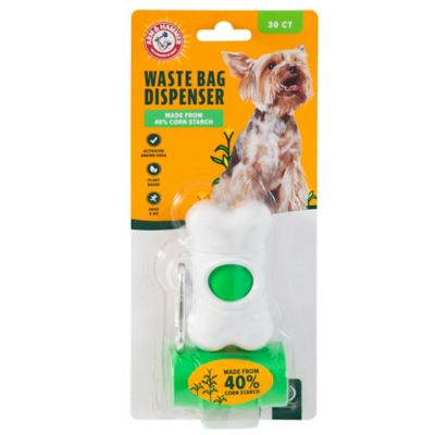 Arm & Hammer Bone Bag Dispenser and Dog Poop Bags, 30 Bags