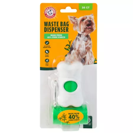 Arm & Hammer Bone Bag Dispenser and Biodegradable Dog Poop Bags 30 Bags Collar and Leash Accessories