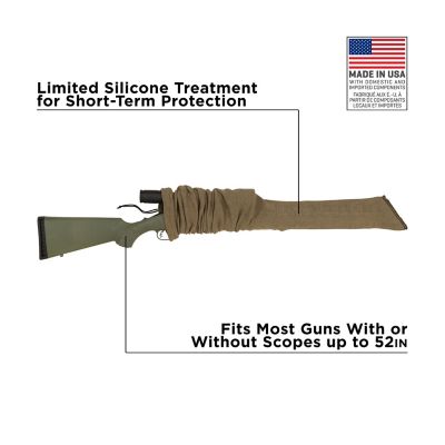 Image showing  52 in. Knit Gun Sock for Rifle/Shotguns with or without Scope, Drawstring Closure, Tan