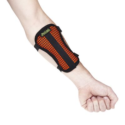 Image showing  Medium Mesh Armguard, Black/Hot Orange