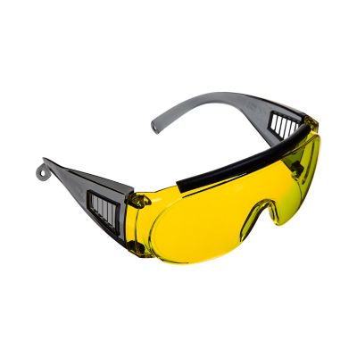 Allen Protective Safety Glasses, Fits Over Prescription Glasses, ANSI Z87.1 Impact Resistance, Unisex, Yellow
