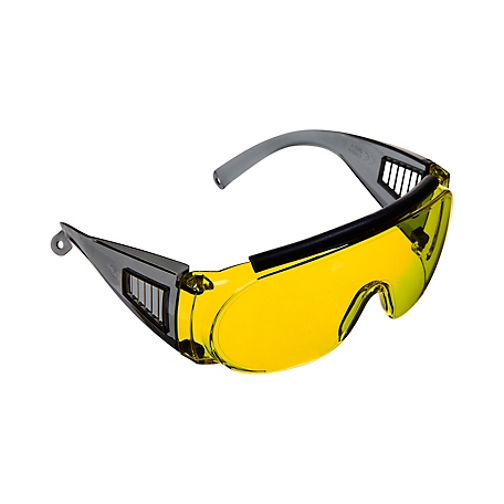 Allen Protective Safety Glasses, Fits Over Prescription Glasses, ANSI Z87.1 Impact Resistance, Unisex, Yellow