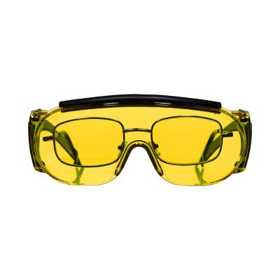 Image showing  Protective Safety Glasses, Fits Over Prescription Glasses, ANSI Z87.1 Impact Resistance, Unisex, Yellow