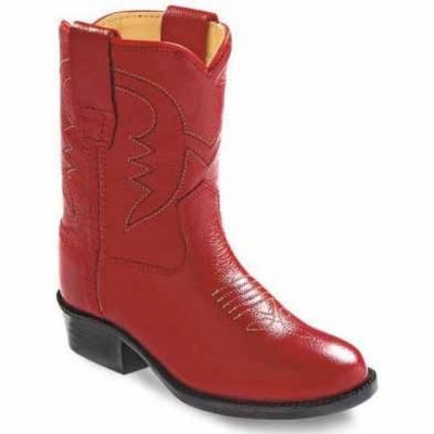 Image showing 0 th Old West Baby Girls' Round Toe Western Boots, 6 in., 2-Row Stitch