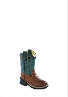 Old West Boys' Infant Western Boots, 6 in., Brown/Denim Blue