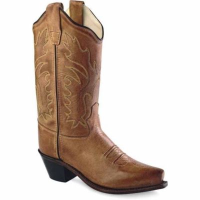 Old West Boys' Snip Toe Cowboy Boots, 8 in.
