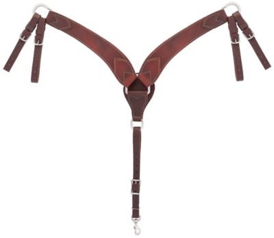 Weaver Leather 2-3/4 to 2 in. Adjustable Working Cowboy Roper Breastcollar, Golden Chestnut