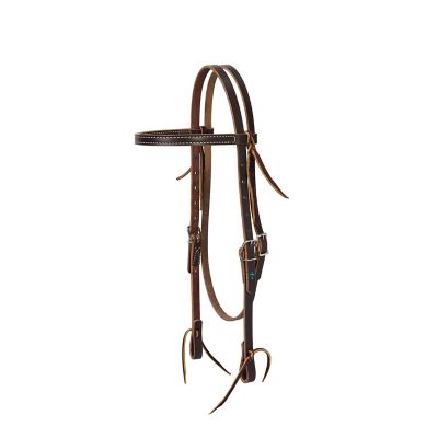 Weaver Leather Turquoise Cross Skirting Leather Browband Headstall