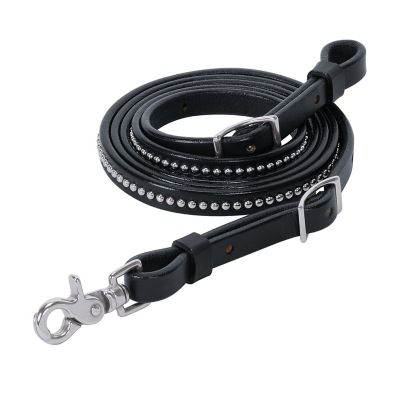 Weaver Equine Back in Black Roper Reins, 5/8 in. x 7 ft., Black