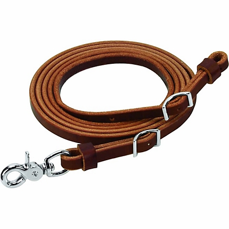 Weaver Leather Horizons Flat Roper Reins with Scissor Snap and Conway Adjustments, 1/2 in. x 8 ft.