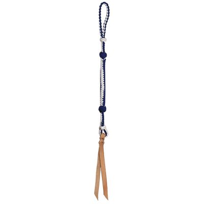 Weaver Leather Nylon Quirt with Wrist Loop and Leather Popper, 29 in., Blue/White