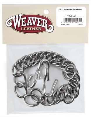 Weaver Leather Stainless Steel English Horse Curb Chain with Hooks, 9-1/2 in.