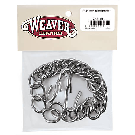 Weaver Leather Stainless Steel English Horse Curb Chain with Hooks, 9-1/2 in.