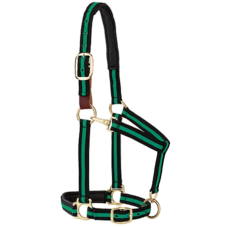 Weaver Leather Striped Horse Halter with Padded Breakaway Adjustable Chin and Throat Snap