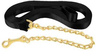 Weaver Leather 24 ft. Flat Nylon Lunge Line with Chain, 1 in., Black