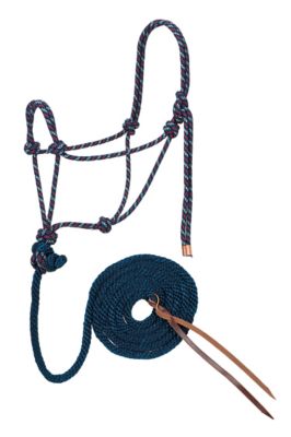 Average Horse Weaver Leather Diamond Braid Rope Halter W/Lead 35-7800-R1 