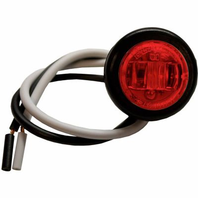 Image showing  3/4 in. 12V Round LED Clearance/Side Marker Lights with Chrome Flange/Rubber Grommet, Red, 6-Pack