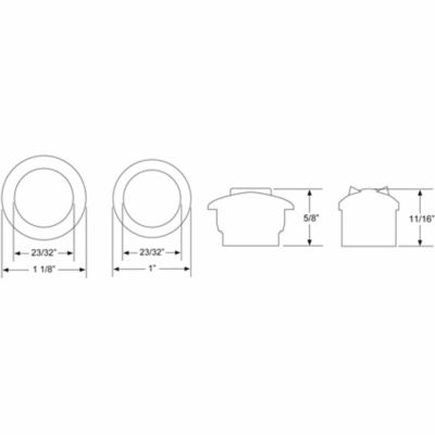 Image showing  3/4 in. 12V LED Clearance/Side Marker Lights with Chrome Flange/Rubber Grommet, Clear/Red, 6-Pack