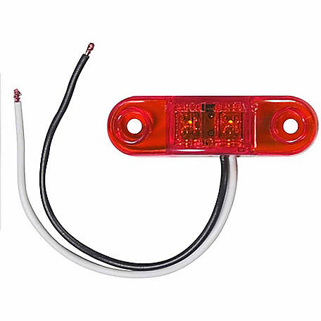 Pair of LED red marker lamps lights 12 or 24 volt with long cable 