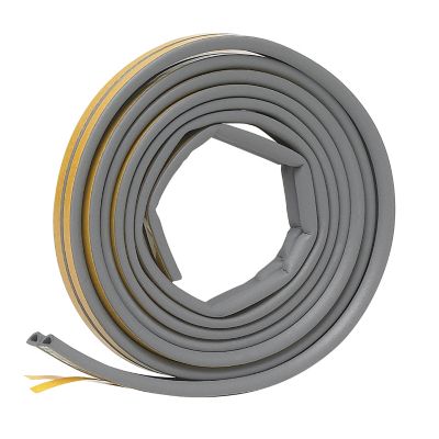 Image showing  Premium EPDM Rubber D-Profile Self-Stick Weather Seal, Grey, 1/4 in. x 5/16 in. x 17 ft., Medium Gaps