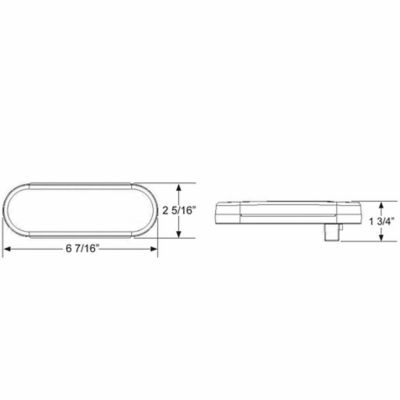 Image showing  6 in. Flange-Mount Oval LED Stop/Turn/Tail Light, Red